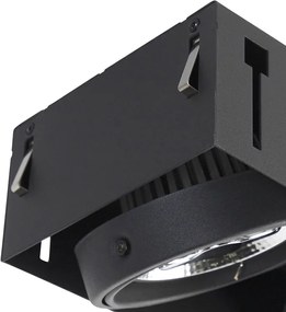 Wpuszczany reflektor czarny AR111 bez obramowania 3-światłowy - Oneon