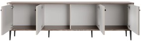 Szafka RTV Vesper 4D 187 cm - kaszmir / orzech / czarne nogi