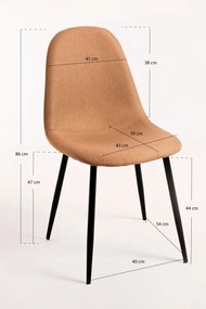 Zestaw 4 Krzese Teok Black Tkanina