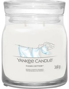 Yankee Candle świeczka zapachowa Signature w szkle średnia Clean Cotton, 368 g, M