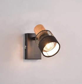 Czarno-naturalny kinkiet ø 7 cm Nandini – Trio