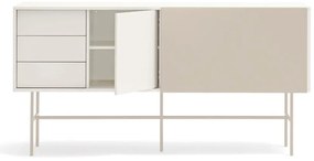 Beżowo-kremowa niska komoda z drzwiami przesuwnymi 180x91 cm Nube – Teulat