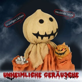 HOMCOM Wiatrak Dekoracja Halloween, poruszająca się, wydająca dźwięki, zasilana bateriami