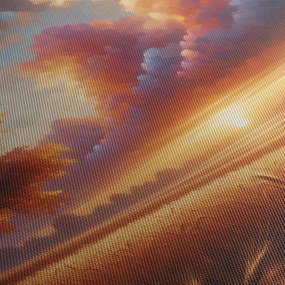 Obraz – Zachód słońca na polu (170x50 cm)