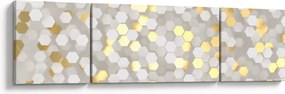 Obraz - Złoto - białe sześciokąty (170x50 cm)