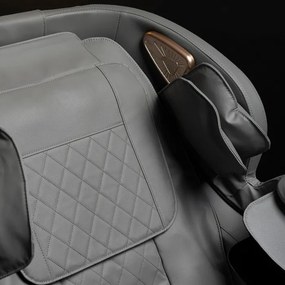 Fotel Masujący VX MAX Wypoczynkowy Relaksacyjny Szary Ekoskóra Nowoczesny