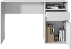 Biurko z szafką i szufladą Mono, kolor biały mat, 120 cm
