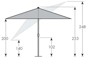 Basic Push Up 210 x 210 cm - Parasol uchylny : Substancja Desen - 840