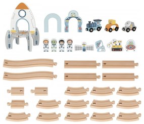Tooky toy drewniana kolejka kosmiczna zestaw tory
