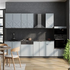 Aneks kuchenny jasnoniebiesko-szary/antracytowy 300x46x81.6 fame-line