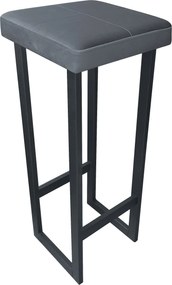 Hoker ALEX krzesło barowe tkanina Welur podstawa metalowa : Kolor Stelaża - Grafit, Kolor tkaniny - VELVET - BL14, Wysokość - 90 cm