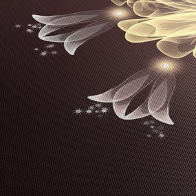 Obraz - Świecące kwiaty (z zegarem) (90x30 cm)