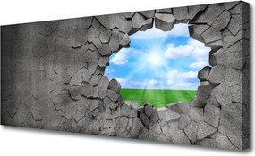 Obraz canvas Artystyczna Iluzja Pękniętej Ściany