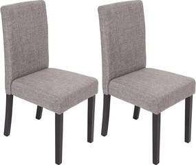 Krzesło do jadalni Littau (zestaw 2 sztuk),  tekstylny, szary, ciemne nogi
