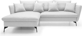Masseno Narożnik FERRO z funkcją spania i pojemnikiem na pościel Narozniki L, Rozkładana sofa - Szary, SOLID 80