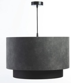 Szara lampa wisząca z zamszowym abażurem - 5X S429 M2-W86