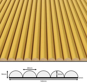 Złoty Panel Ryflowany Na Ścianę I Sufit F0-F23