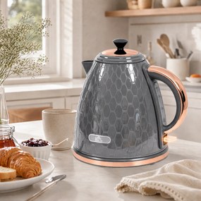 HOMCOM Czajnik, 2200W, okienko, filtr, szybkie gotowanie, szary | Aosom PL