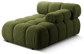 Zielony moduł sofy z materiału bouclé (prawostronny) Bellis – Micadoni Home