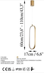 Lampa wisząca LED w kolorze złota Can – Opviq lights