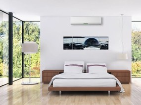 Obraz szklanej kuli na skale (170x50 cm)