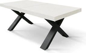 Biały stół z drewna jesionowego, białe nogi, wym.180x90-260x90cm - AMALFI