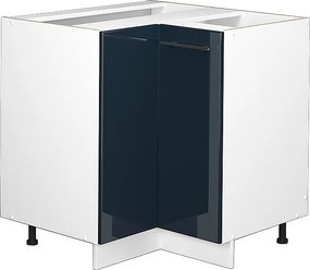 Szafka narożna ciemnoniebieski wysoki połysk 80.5x51.6x82 fame-line