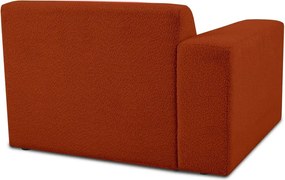 Ceglasty moduł sofy z materiału bouclé (lewostronny) Roxy – Scandic