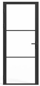 Drzwi kompletne dwustronne z aluminium i szkła hartowanego - wys. 204 x szer. 73 cm - MASERU