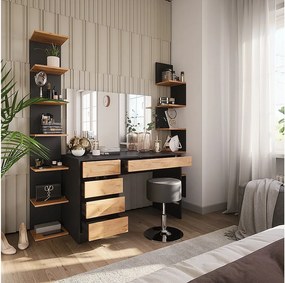 Toaletka antracyt/złoty dąb 120x55x75 sherry