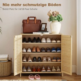HOMCOM wąska szafka na buty, rattan, wąska, wysoka, drewno, mała szuflada, cienka | Aosom PL