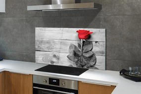 Szklany Panel Czerwona Róża
