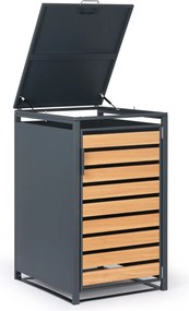Wiata na pojemnik na odpady 240 l, 1160 x 695 x 800 mm, dekor drewna