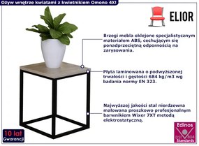 Metalowy stojak na kwiaty w stylu loft czarny + dąb sonoma Livorno 10X