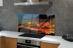 Panel szklany do Kuchni Amerykański Sztandar