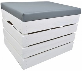 Pufa kufer skrzynia drewniana sosnowa siedzisko 50cm malowana biała
