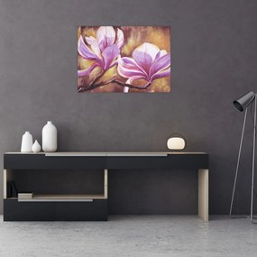 Obraz na szkle - Kwiaty magnolii (70x50 cm)