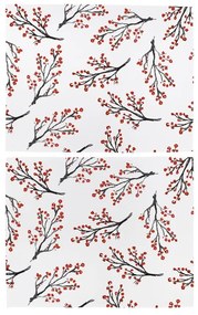 Świąteczne materiałowe maty stołowe zestaw 2 szt. 45x35 cm Rowan Berries – Butter Kings