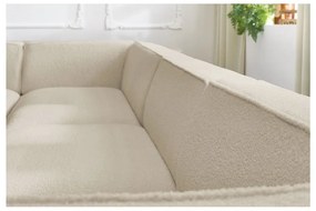 Beżowy narożnik modułowy z materiału bouclé (lewostronny/w kształcie litery U) Megeve – Bobochic Paris