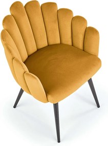 Krzesło tapicerowane K410 musztardowe