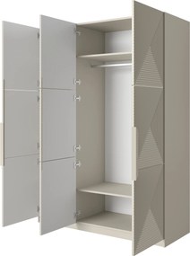 Szafa Asha 150 cm z metalowymi uchwytami - kaszmir / kaszmirowe uchwyty