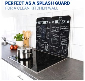 Płyty ochronne na kuchenkę ze szkła hartowanego zestaw 2 szt. 52x30 cm Kitchen Rules – Maximex