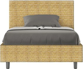 Łóżko bez stelaża tapicerowane 120x210 tkaniny Aragona 3 żółty Adele