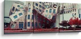 Obraz - budynek architektoniczny (z zegarem) (90x30 cm)