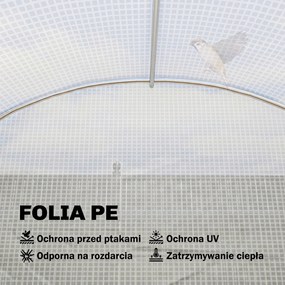 Outsunny Szklarnia foliowa 2,7 x 2 x 2 m z półkami, rolowanymi drzwiami, 6 oknami, wspornikami | Aosom PL
