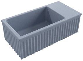 Umywalka betonowa ryflowana nablatowa / wisząca prostokątna 60 x 30 cm WELLE | różne kolory : Kolor - Lawendowy, Typ montażu - podwieszana