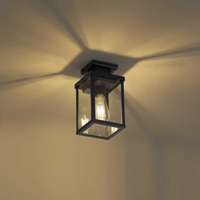 Nowoczesna lampa sufitowa zewnętrzna czarna z czujnikiem ruchu IP44 - Rotterdam