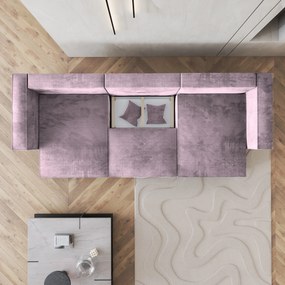 Masseno Narożnik SARMO z funkcją spania i pojemnikiem na pościel Narozniki U, Rozkładana sofa - Wrzosowy, MONOLITH 62