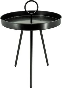 Ogródkowy stolik pomocniczy SIRVON metalowy 50x70 cm, czarny