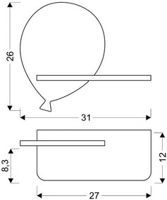 Żółty kinkiet ścienny w kształcie balonika - K018-Forion